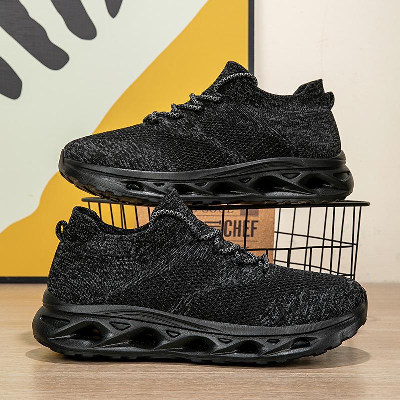 Wide-Footed Large-Size Men'S Shoes Sports Fly-Woven Mesh Shoes Breathable And Lightweight Soft-Soled Travel Walking Shoes Men