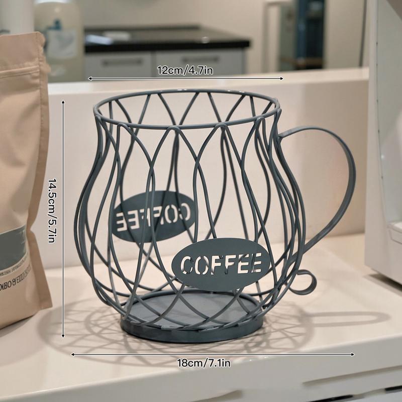 

.1pc Large Capacity Coffee Pod Storage Basket - Keep Your Coffee Cups And Creamer Capsules Neatly Organized And Accessible