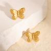 1 Pair Punk Butterfly Shape Stud Earrings Wholesale Female Gold Color Stainless Steel Earrings for Women Party Jewelry Gift