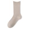 Women's Spring and Fall Cotton Rolled Edge Boneless Antibacterial Medium Tube Pile Socks