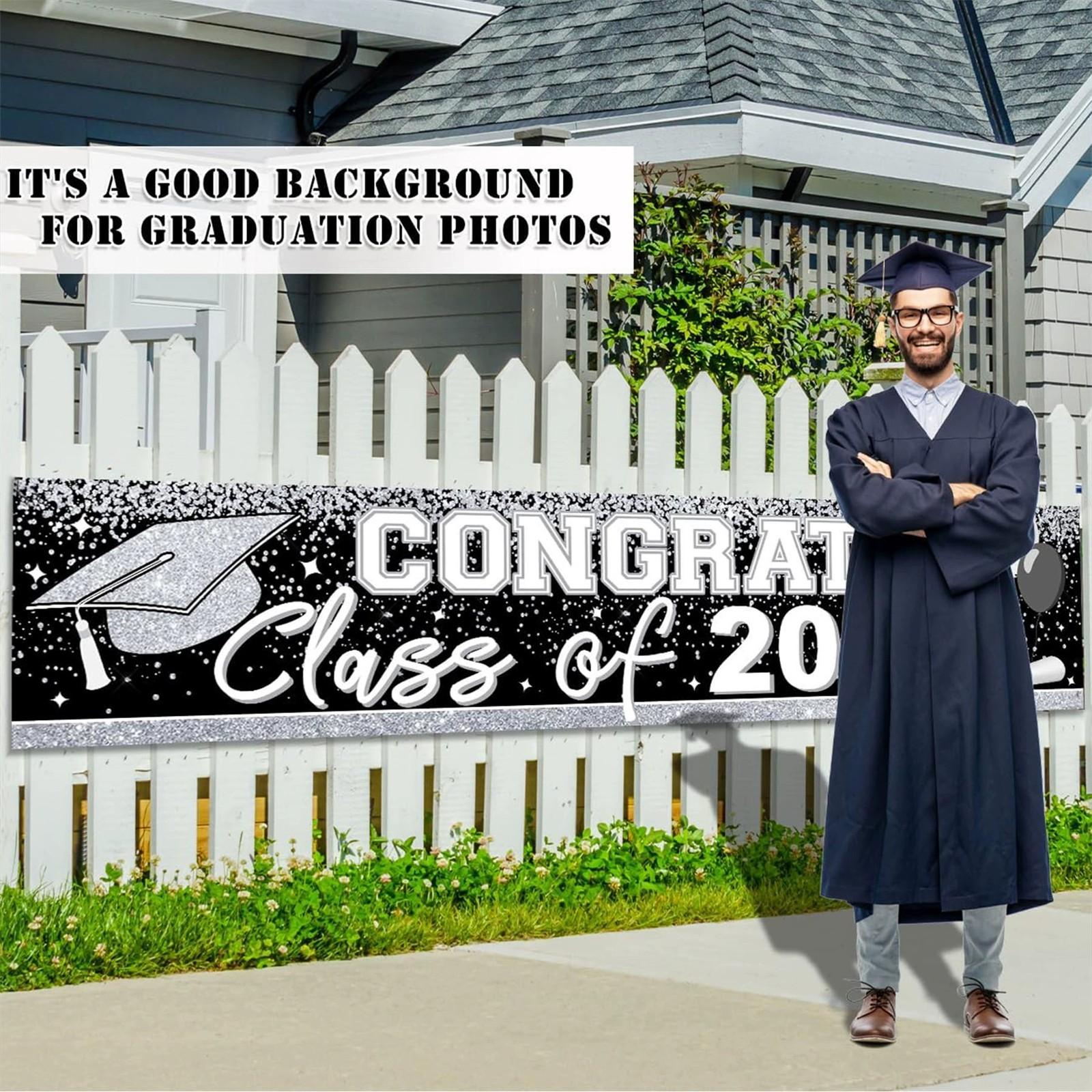 

Украшение выпускного вечера Уличное украшение Атмосфера Баннер Подвесная ткань One Size чёрный