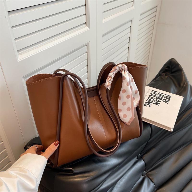 Desire bag women's bag new fashion texture casual versatile capacity contrasting color silk scarf shoulder tote bag