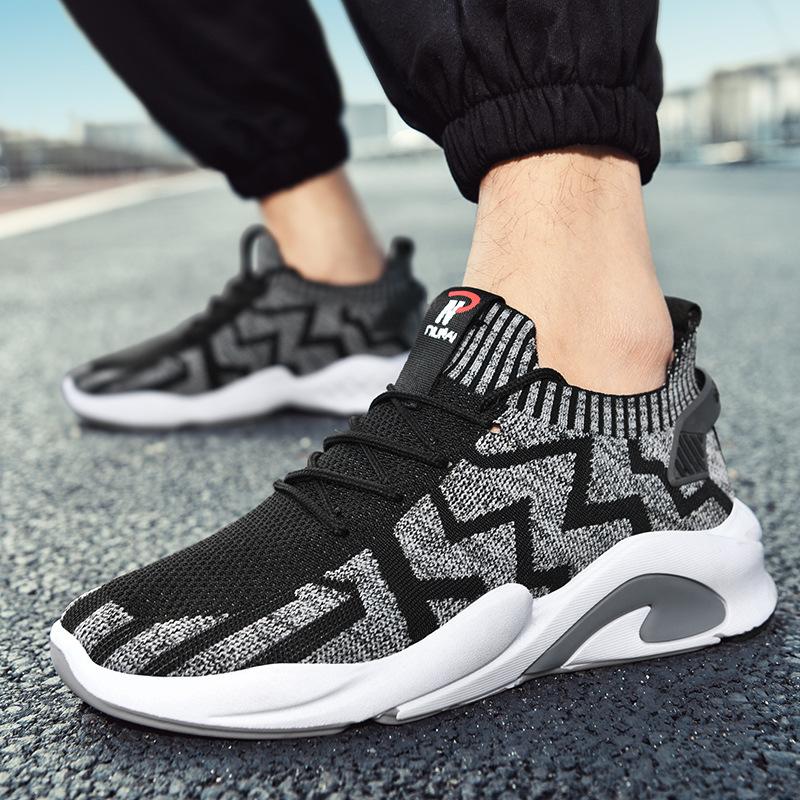 Sneakers Men's Flying Woven Breathable Socks Trendy Shoes Men's 2025 Spring New Korean Version Men's Running Shoes