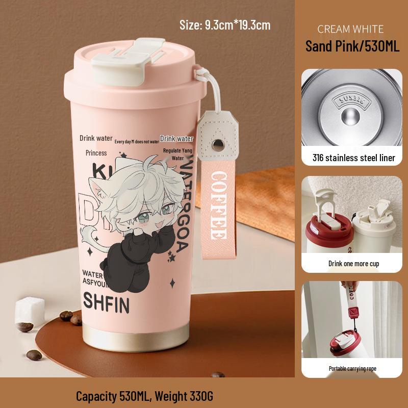 The Little Mermaid Stainless Steel Insulated Water Cup, Large Capacity, Anime Design, Unisex Gift