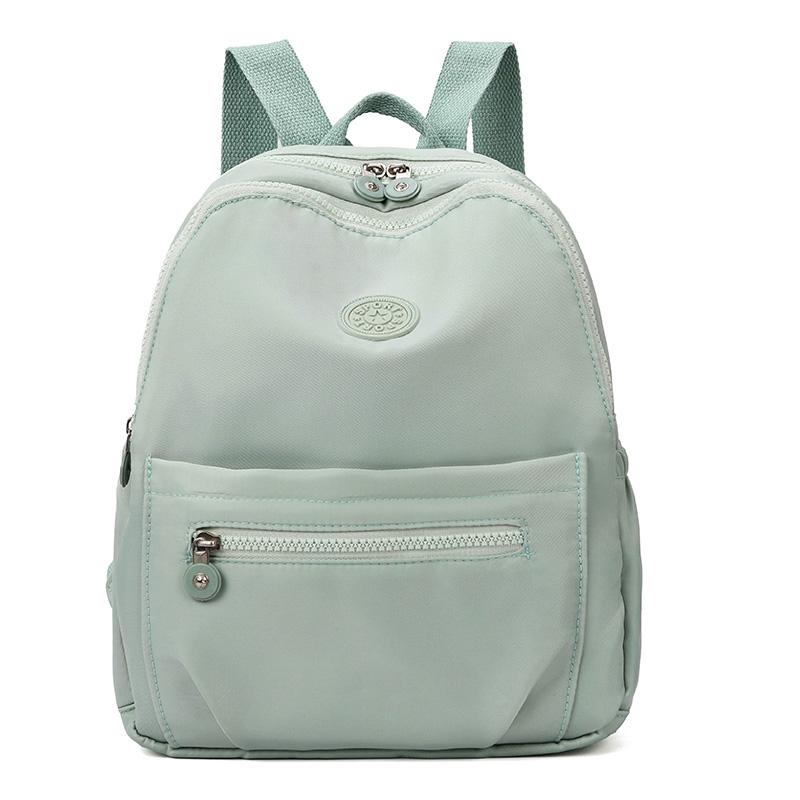 

Nylon Backpack Women Casual Solid Color Small Schoolbag Travel Bag For Teenager Student School Rucksack Mommy Bag Lightweight Mini Shoulder Bag 25cm×11cm×30cm зелений