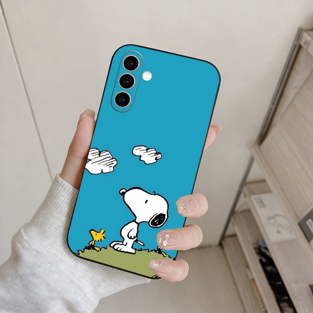 O-l Snoopy  Phone Case For Samsung Galaxy A73,A72,A71,A70,A53,A52,A51,Others Soft Black Cover