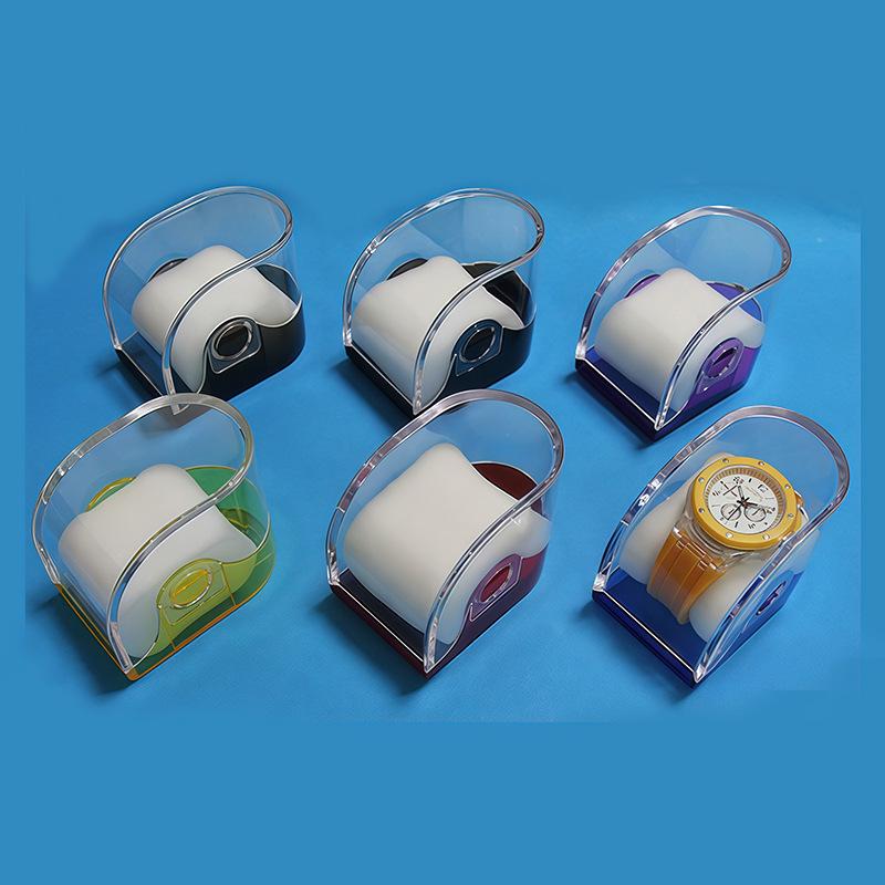 Transparent Plastic Watch Box with Hanging Hole, Square Design, Single Piece Storage with Lid and Base