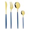 4 pz/set Oro Nero In Acciaio Inox Stoviglie Posate Da Tavola Coltello Colorato Forchetta Cucchiaino Posate Eco Friendly Per Il Partito