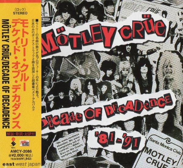 

CD MOTLEY CRUE - Decade Of Decadance 81- 91 AMCY2086 Elektra 1997 Япония Рок Б/У