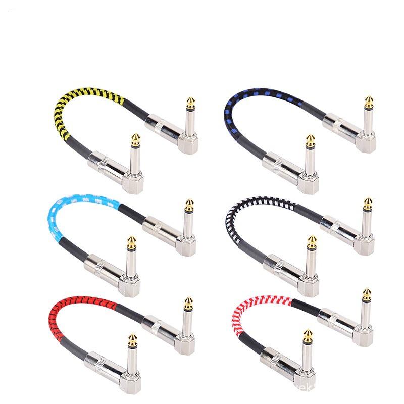 1/3Pcs Guitar Effect Pedal Patch Cable 6.35Mm Cord Low Noise Shielded Audio Cable Electric Guitar Color Braided Cable 15/30Cm