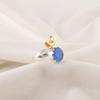 Natural Dark Blue Cat's Eye 925 Silver Mother Gift Stackable Friendship Day Ring RR-58-46