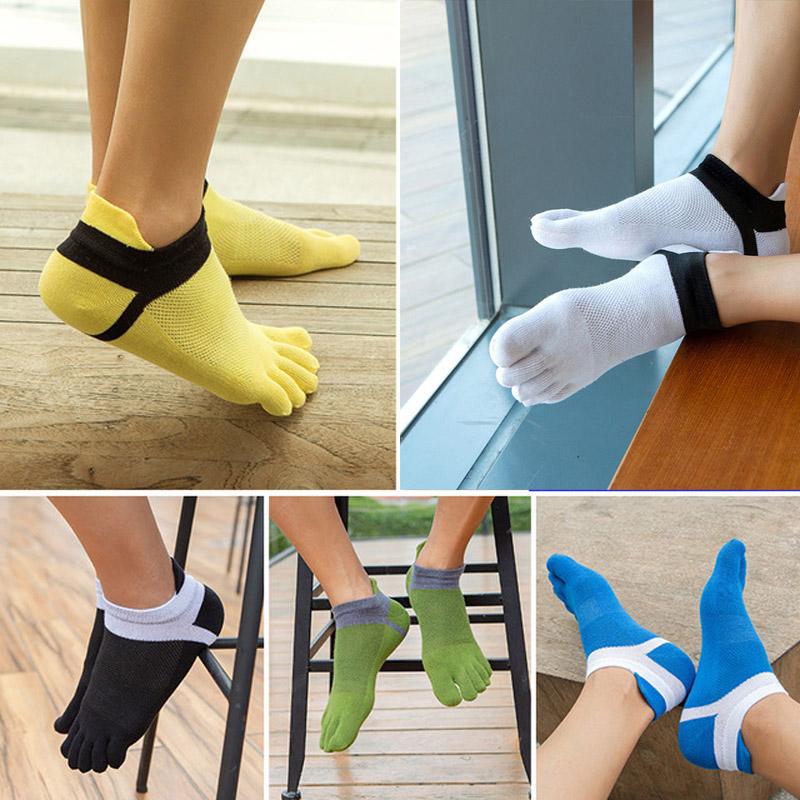 

Мужские носки для пальцев ног хлопчатобумажные носки для бега с пятью пальцами Спортивные носки для экипажа 5 пар