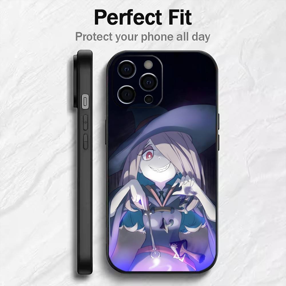 Little W-Witch A-Academia Anime Handyhülle Für iPhone17,16,15,14,13,12 Plus,Max Weiches Silikon Schwarze Hülle