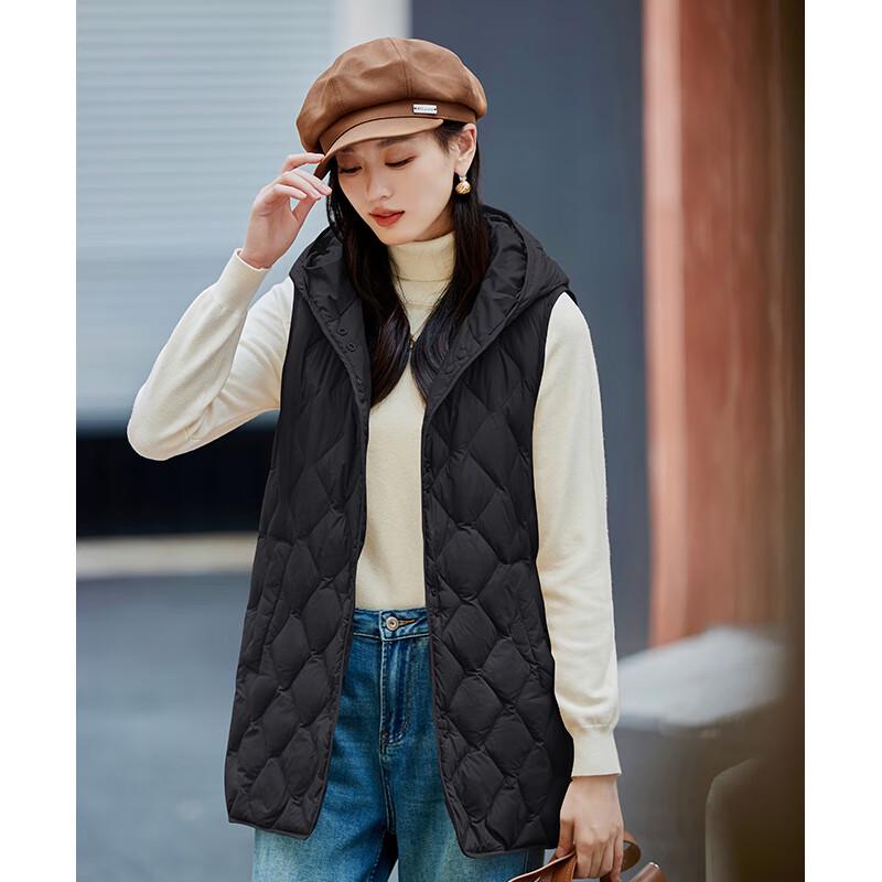 

Women s Mid-Length Hooded Down Vest 175/2XL
