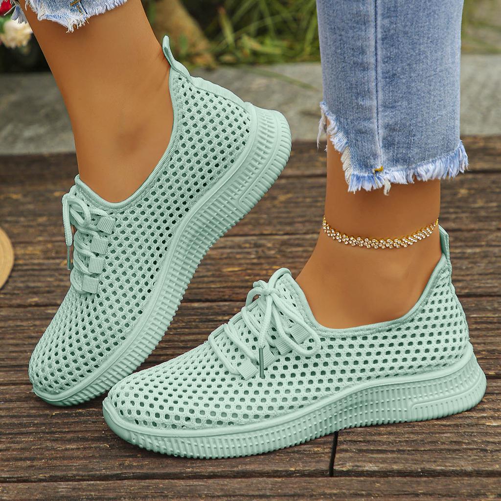 Women's Mesh Lace Up Lightweight Running Shoes Stylish Casual Soft Soled And Outdoor Sports Shoes Women's Sneaker Boots