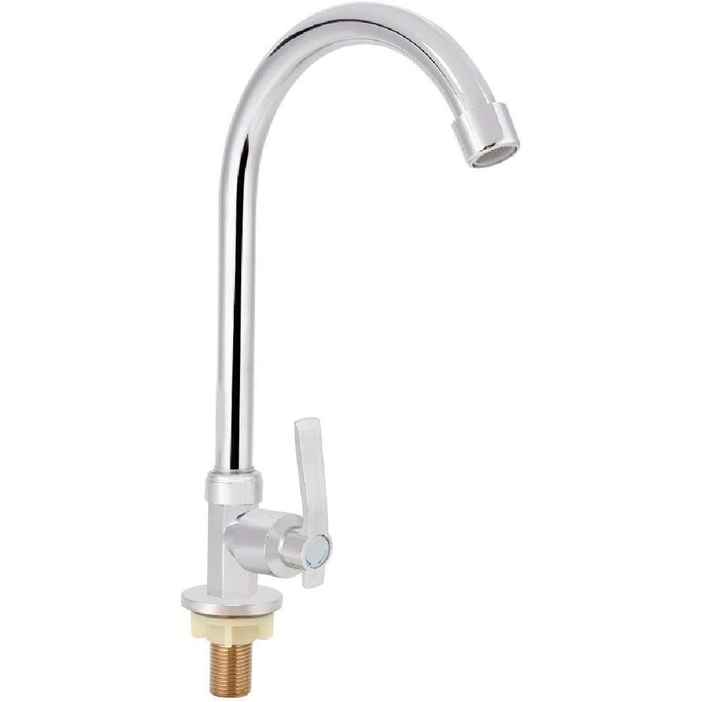 G1/2in Kitchen Faucet, Single Handle Kitchen Sink Faucet, Single Cold Vertical Faucet Tap for Home Use (Without Hose)