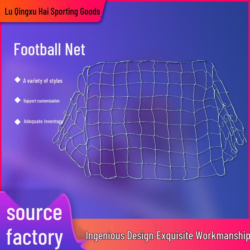 Weißes handgeknüpftes Fußballtornetz für Erwachsene & Kinder - Trainings- & Wettkampfeinsatz