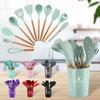 Creative Non-stick Silicone Cookware Set with Wooden Handles