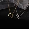 New 925 Silver Heart Necklace Simple Geometric Shape Charm Pendant Choker Birthday Gift Women's Exquisite Jewelry