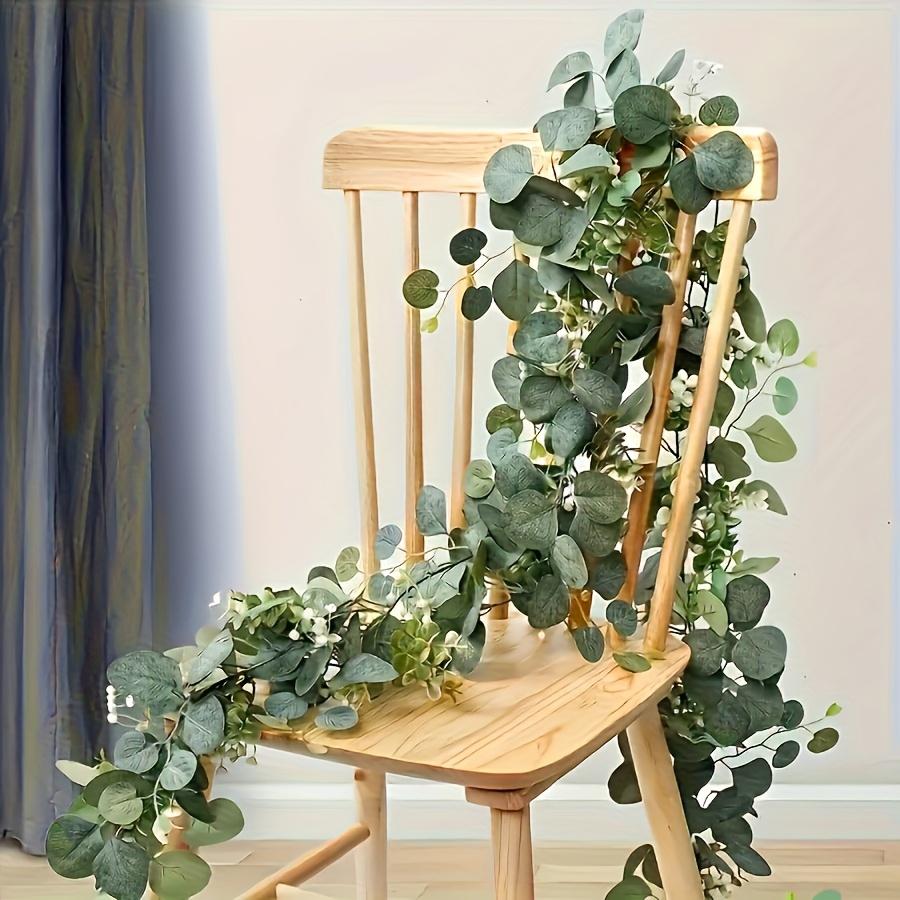 Artificial Eucalyptus Wreath Faux Green Vine Wall Hanging Garland for Indoor Outdoor Home Decor Seasons Holiday Wedding Party
