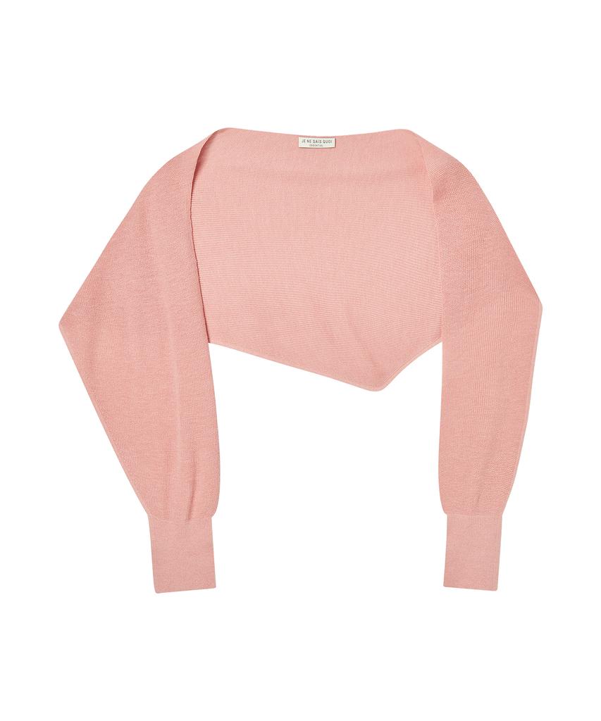 JE NE SAIS QUOI Rib Cashmere Knit + Shawl Scarf Set_ Pink