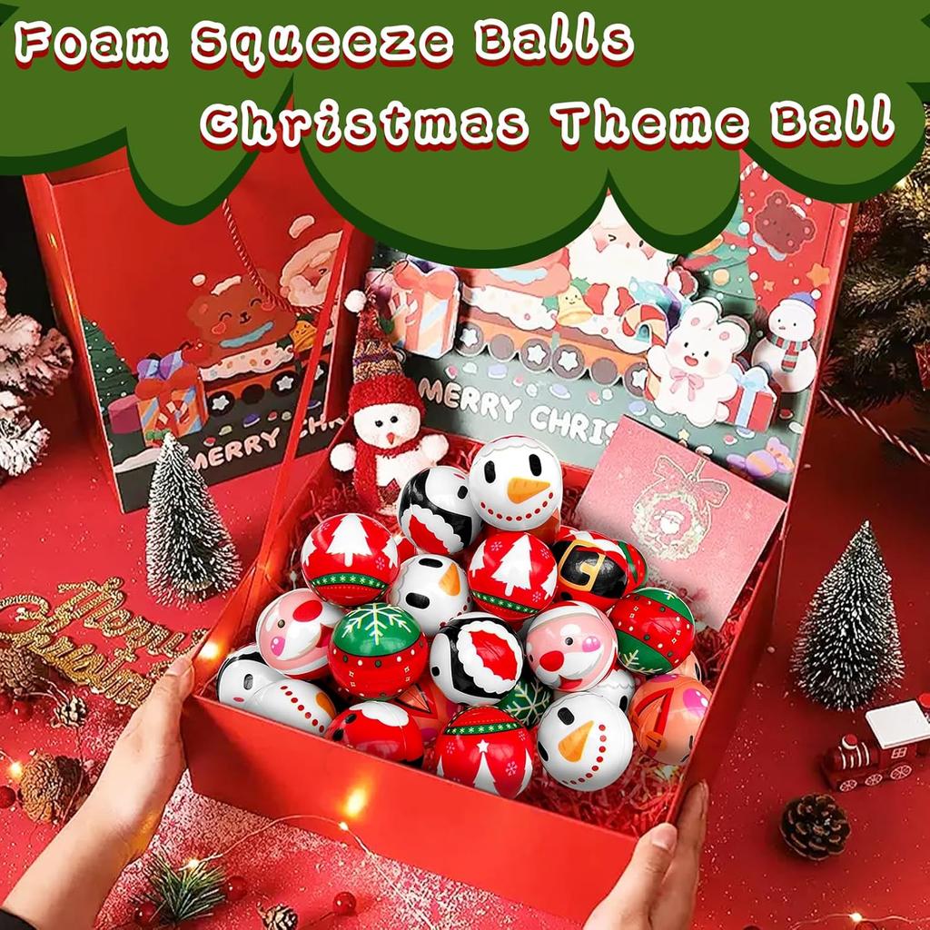 6/36 KS Vánoční antistresové míčky Santa Claus Sobi Antistresová pěna Vánoční mačkací míček pro děti Vánoční párty drobnosti