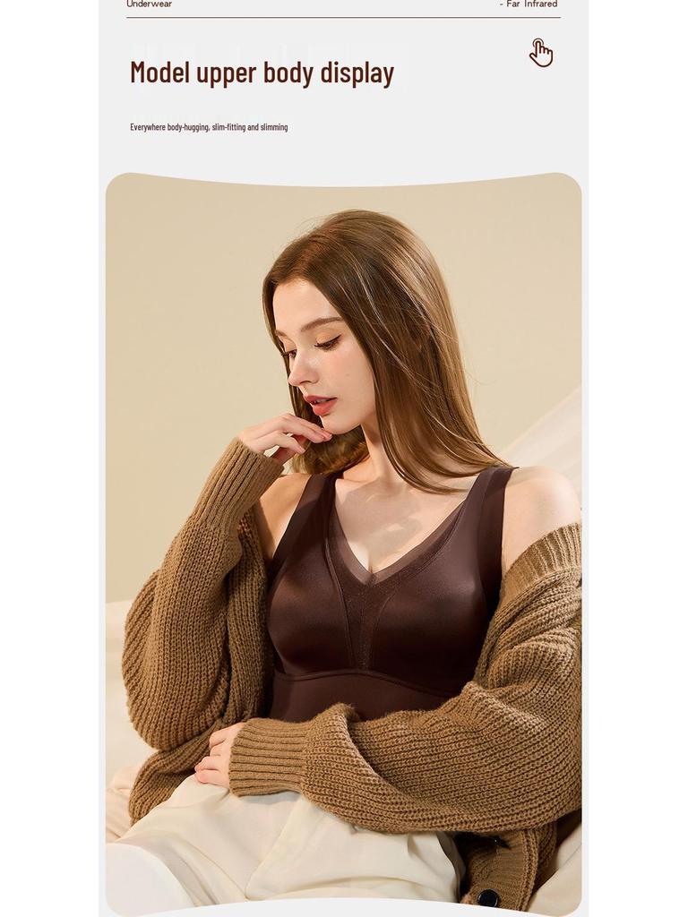 Lace Satin Aloe Antibacterial Warm Back Smoothing Bra - Women's 10A with Comfortable Lift