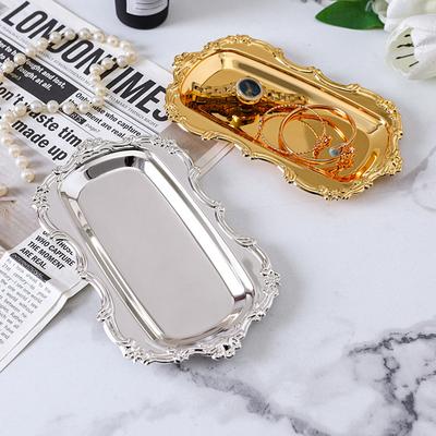 Vintage Reliéfní Podnos Servírovací Tác Na Dezerty Šperky Úložný Organizér Talíř Na Svačinu Pro Dekoraci Jídelního Stolu