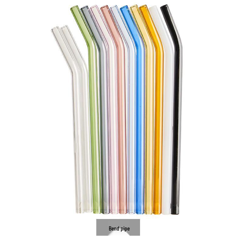 

Elegant Glass Beverage Cups with Bent Straws