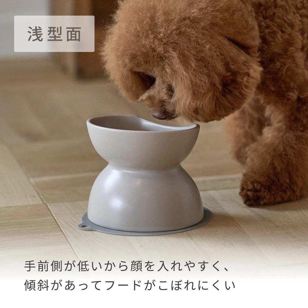 INK by HARIO TRD. Ceramic Pet Bowl, Tall, Matte Black, Adjustable Height for Water and Food, for Small and Medium Dogs