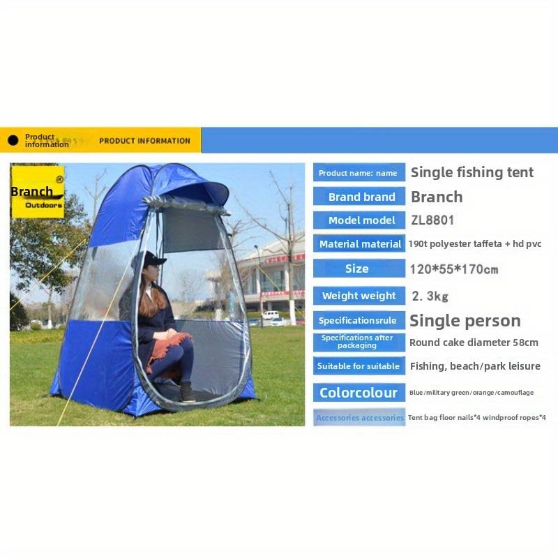 Tienda de pesca para exteriores individual impermeable parasol automática de montaje rápido a prueba de viento doble puerta