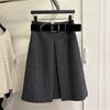 2025 Korean High-Waisted Woolen Slimming Skirt - Elegant Mid-Length for Autumn/Winter