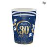 Blue Gold 30th Birthday Party Disposable Tableware 30 Year Old Balloon Birthday Paper Plate Napkin 30 Years Old Birthday Decor