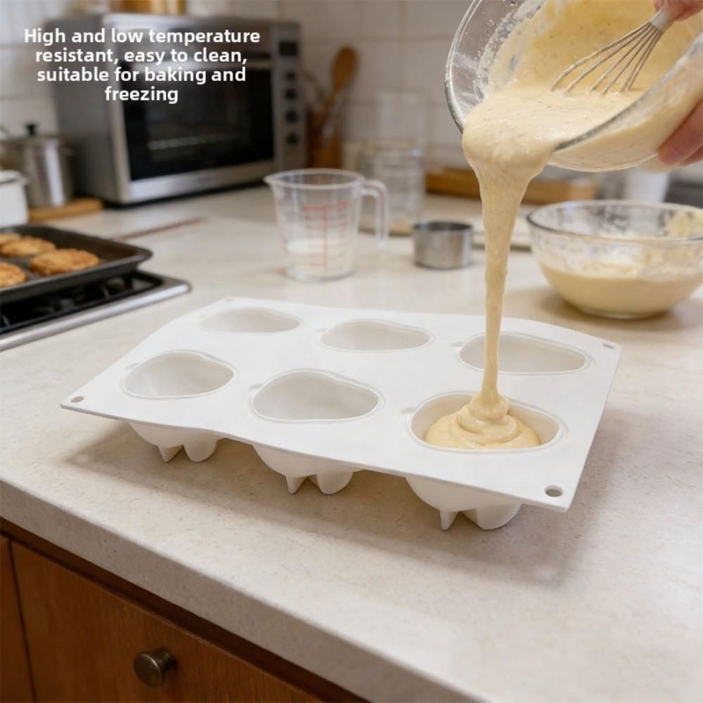 Silicone 3D Rabbit Cake Molds Bunny 6 Cavity Silicone Mousse Cake Mould DIY Non Stick Dessert Baking Tools Birthday Party