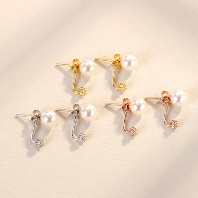 Pearl Stud Earrings for Women French Retro Niche Design Ins Style High-end Temperament Earrings for Women