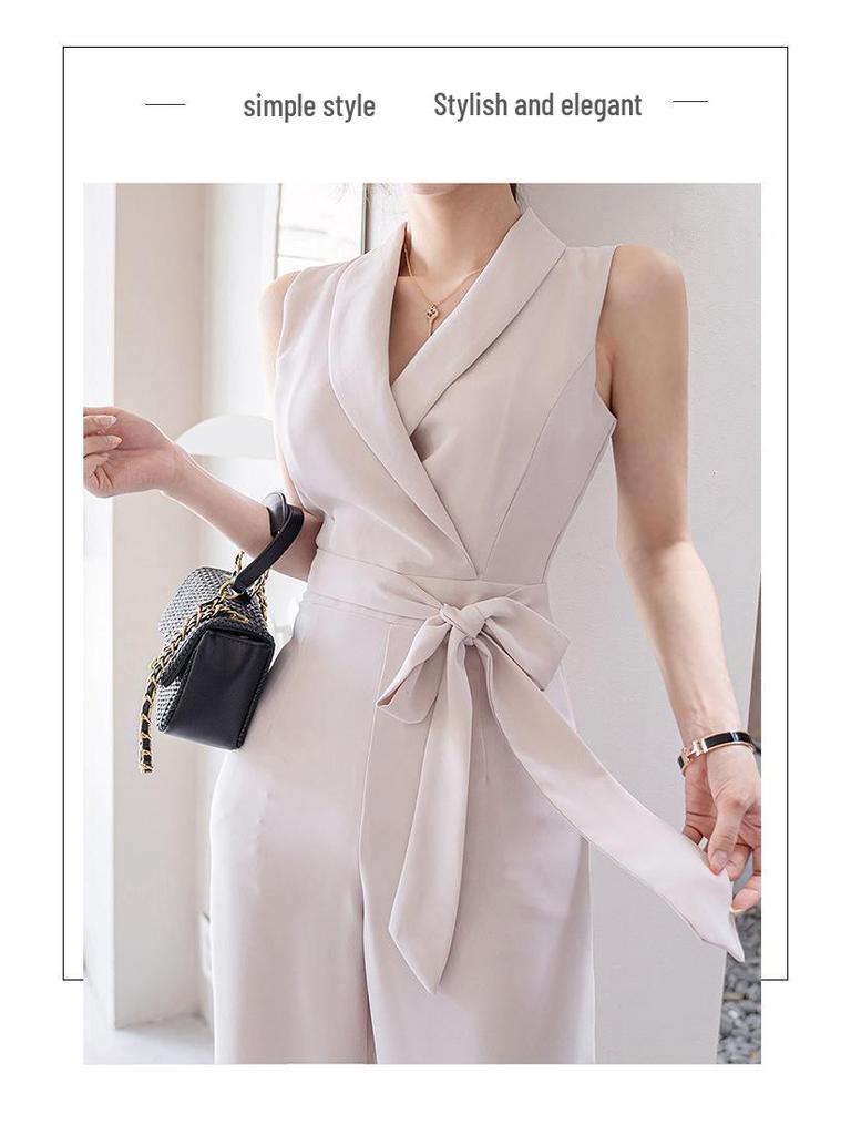 Elegant Lace Waist Sleeveless Jumpsuit - Summer 2025 Collection