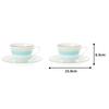 Noritake Humming Blue Cup & Saucer Set (Pair) (For Coffee and Tea) 125cc, Blue Fine Porcelain, P5389L/1645