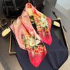 Fashion 100% Real Silk Scarf 53cm Square Bandelet Women's Silk Temperament Small Scarf Neck Decorative Wrap Printed Scarves