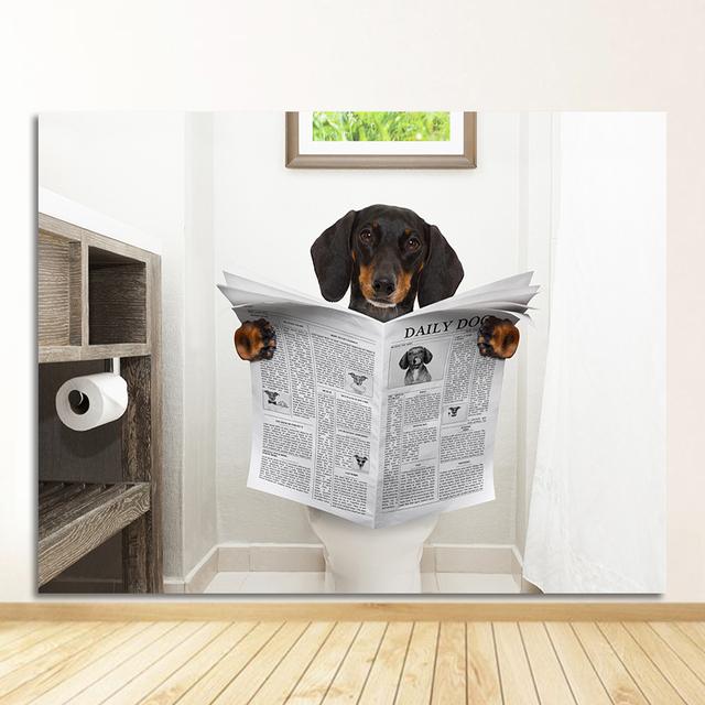 

Настенная картина на холсте, плакаты на скандинавскую тему и принты, настенные панно для гостиной, декора для туалета, собаки, газеты, туалета, ванной комнаты 21cm×30cm NoFrame