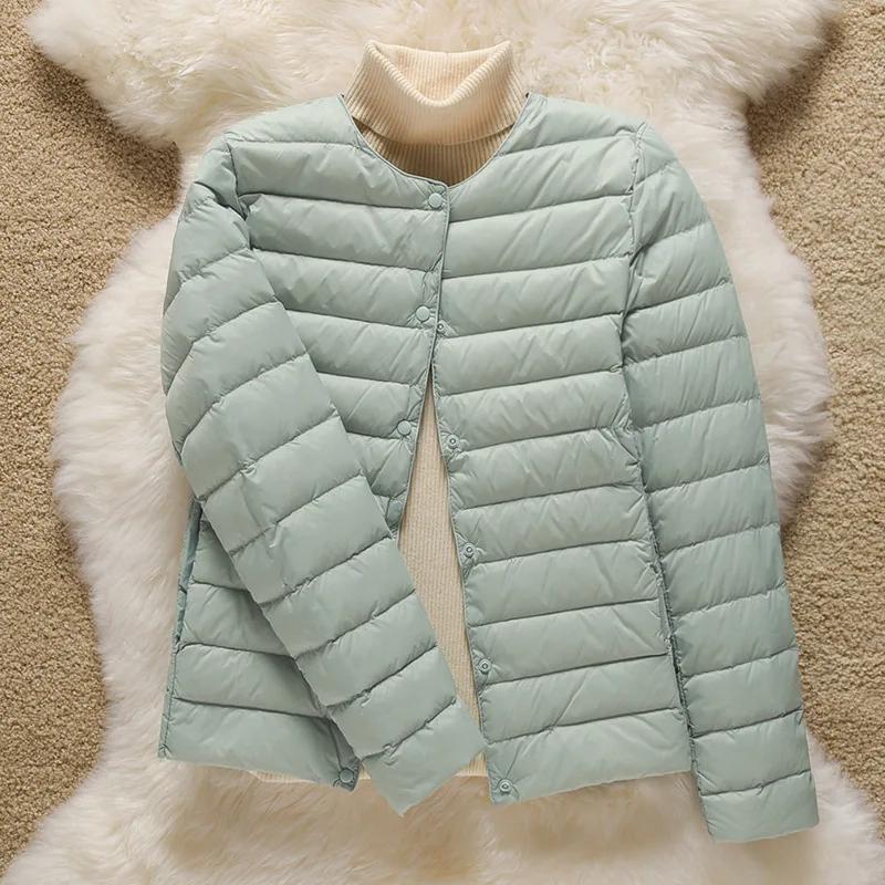 

Женские пуховики ультралегкие женские матовые пуховые куртки легкое пальто теплая женская ветровка парка XXXXL светло-синий