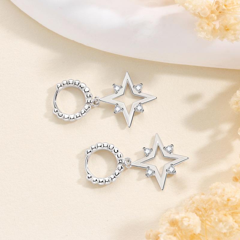 Kryssstjerne Ørespenne Dame Mote Lett Luksus Temperament Allsidige Øredobber Gave Dame