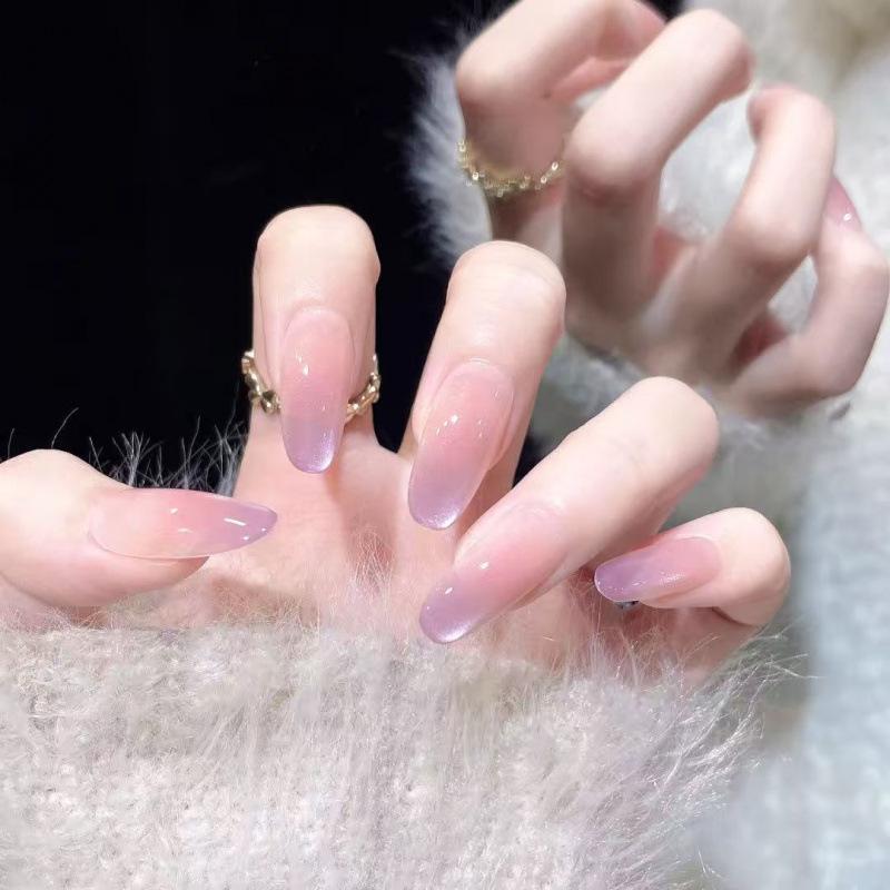 Snové fialové gradientní ručně vyráběné nálepky na nehty - Krásné, odnímatelné, nositelné a vylepšující vzhled nehtů