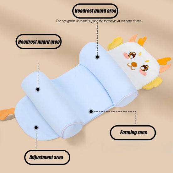 Baby Support Pillow Soft Breathable Infant Head Cushion for Newborns 0-12 Months Sleeping Lightweight Travel-friendly Baby Shaped Pillowcase