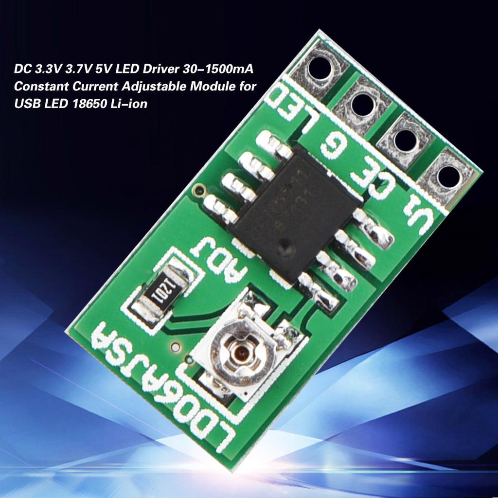 DC 3.3V 3.7V 5V LED Driver 30 1500mA Constant Current Adjustable Module for LED 18650 Li ion