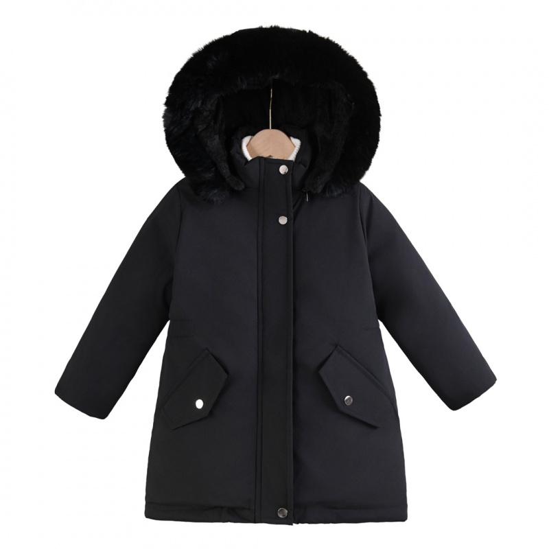 Girls Down Cotton Jacket 2025 New Winter Children Clothing Girl Mid-Length Three-Proof Coat Warm Overcoats