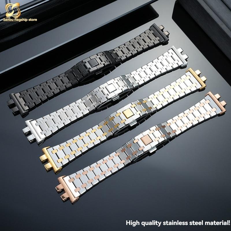 For G-SHOCK Casio Small Silver Block 3459 GMW-B5000 GM-B2100 Series Modified Stainless Steel Men's High Quality Watch Strap