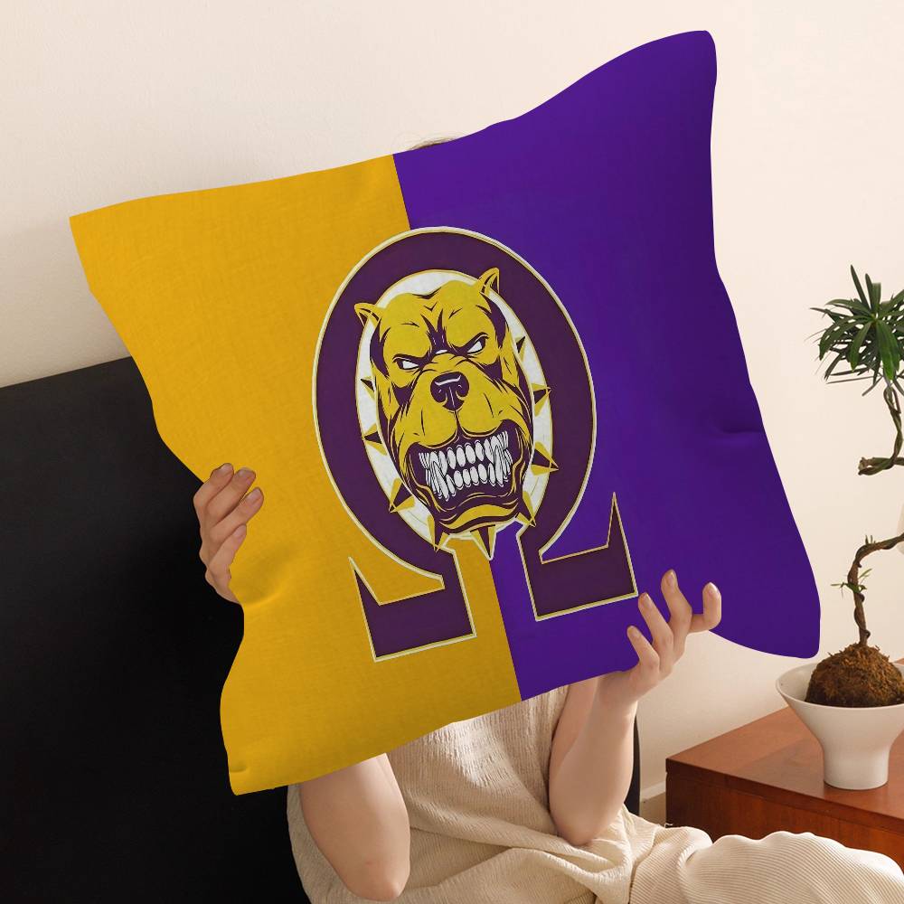 African American Omegas Psi Phi Cushion Cover Inches Farmhouse Decor Home Throw Pillow Covers For Couch Decorations