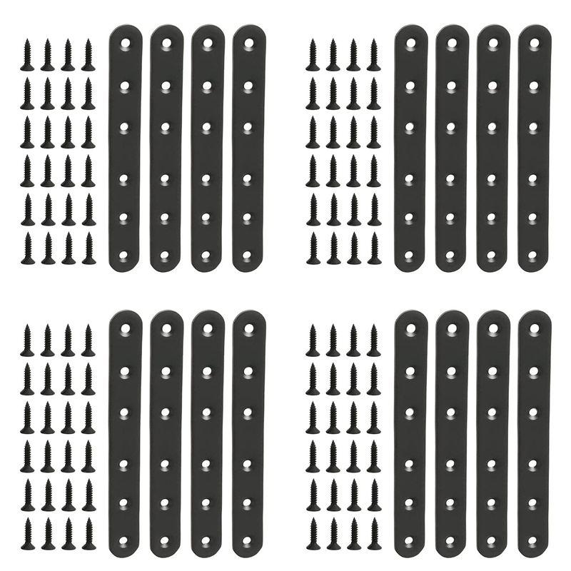 A84X-16 PCS Flat Straight Bracket Stainless Steel Mending Plate For Wood Metal Repair Joining Bracket For Furniture Wooden