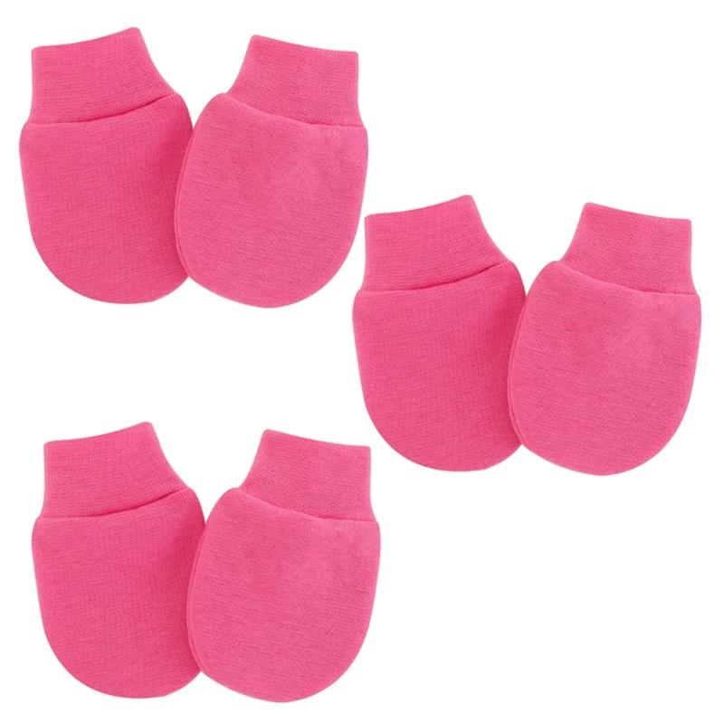 3Pairs Fashion Baby Anti Scratching Gloves Newborn Protection Face Cotton Scratch Mittens