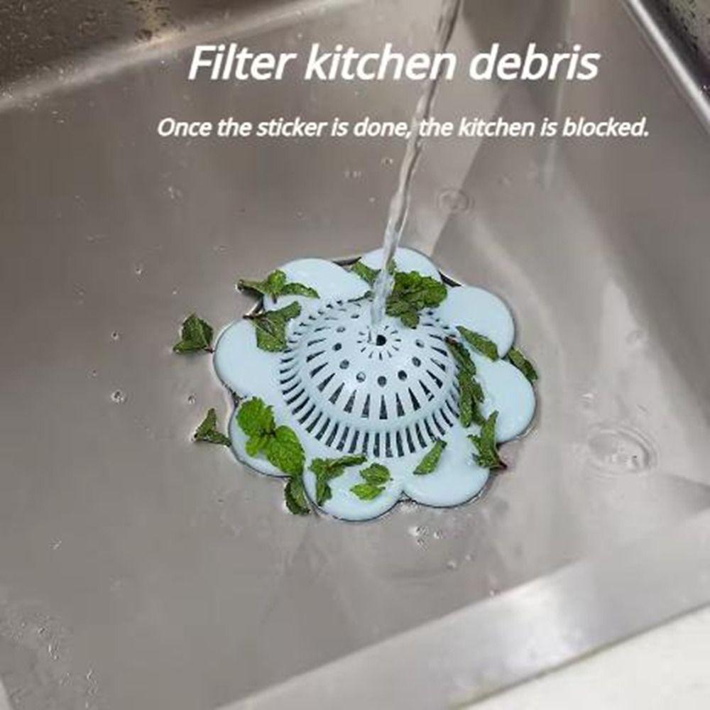 4Pcs Soft Flower Sink Strainer Silicone Hair Stopper Shower Hair Filter Floor Drain Covers  Kitchen